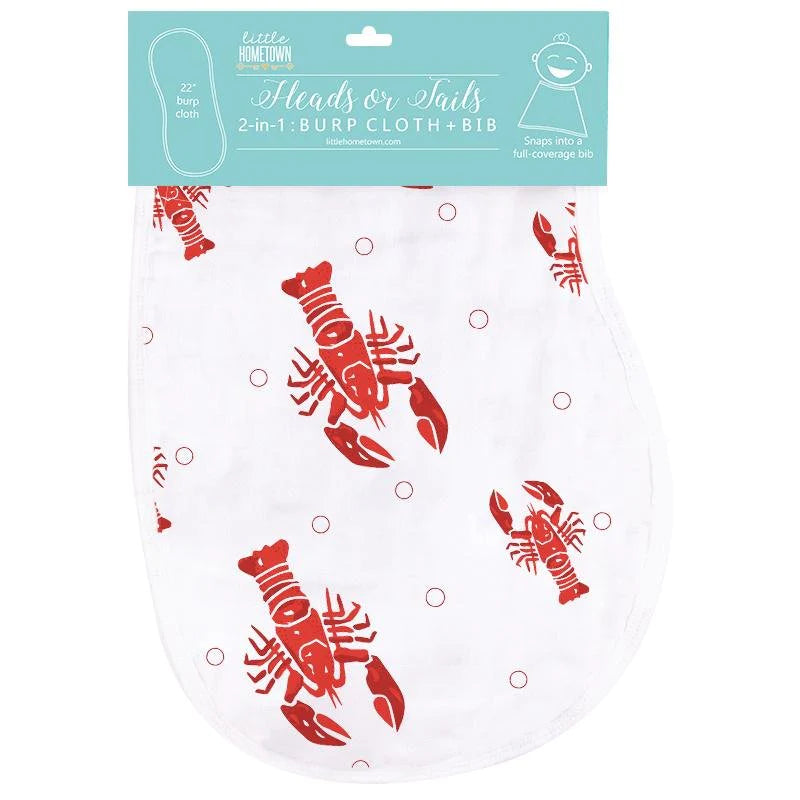 Crawfish Lobster Burp Cloth + Bib