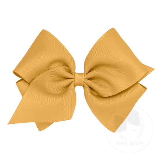 Wee Ones Small Classic Grosgrain Girls Hair Bow (Plain Wrap)