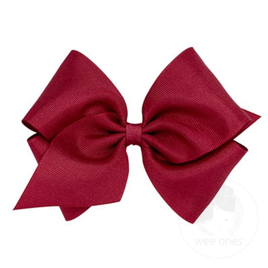 Wee Ones Small Classic Grosgrain Girls Hair Bow (Plain Wrap)