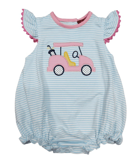 Golf Appliqué Blue & White Stripe Bubble