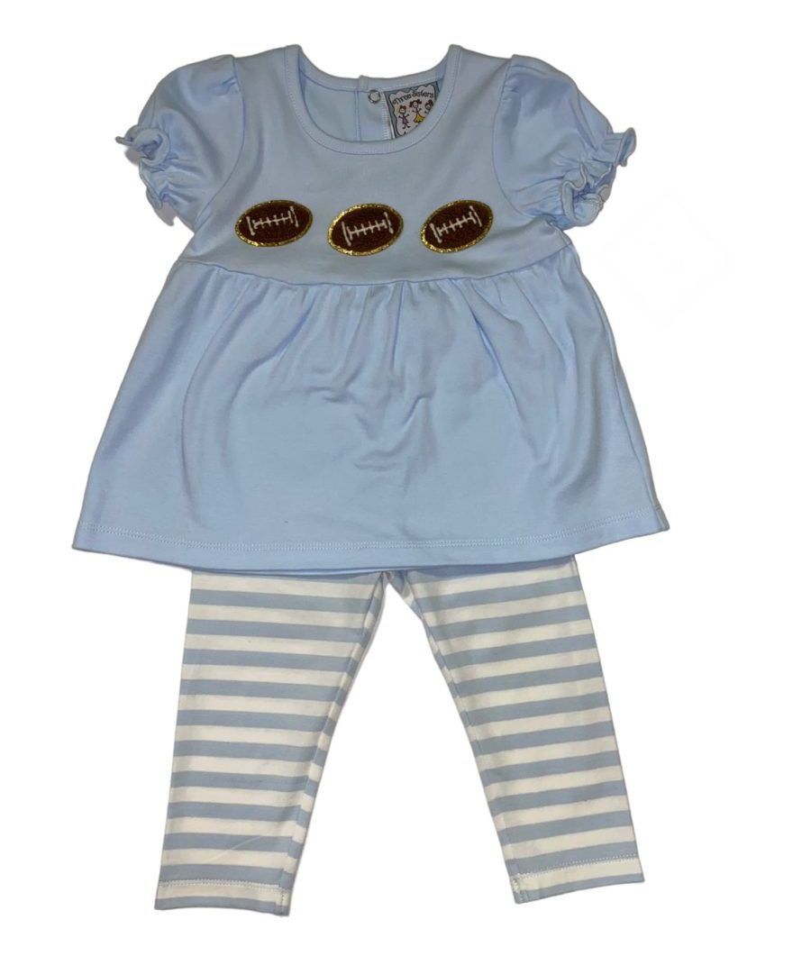 Light Blue Football Girls Legging Set