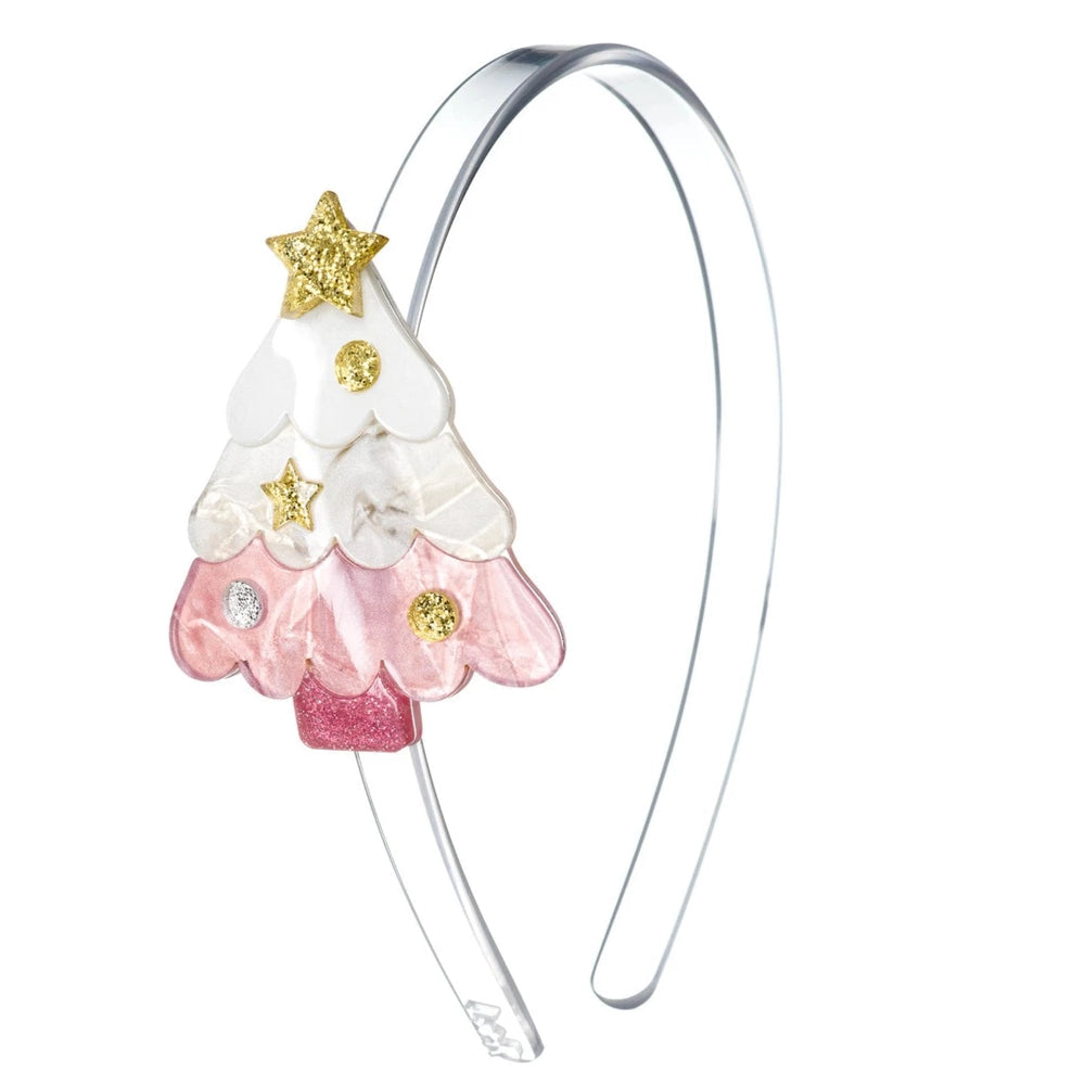 Lilies & Roses Pink Christmas Tree Headband