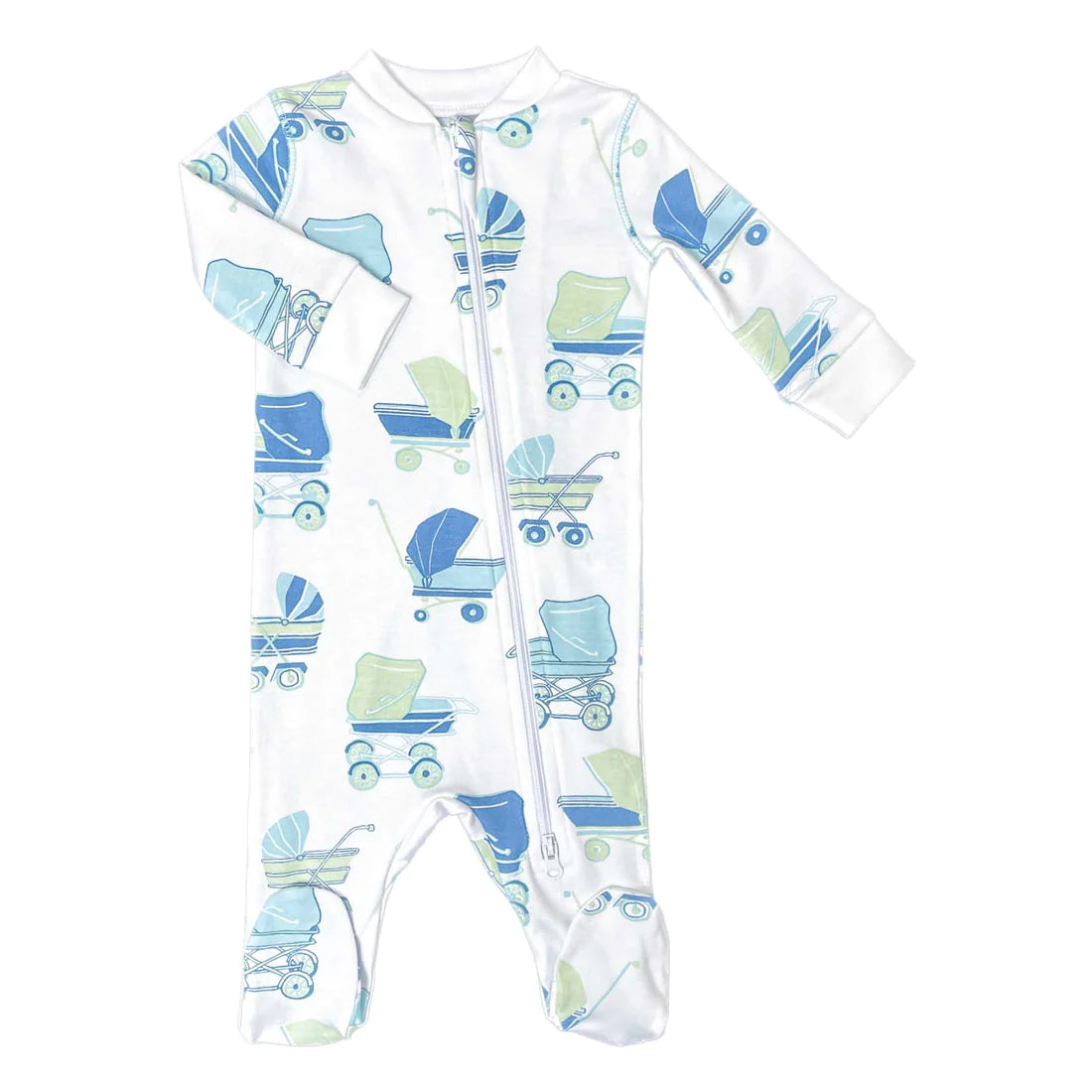 Blue Baby Carriage Footless Pajama