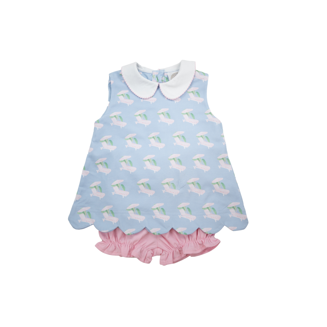 Cabana Girls Scalloped Short Set
