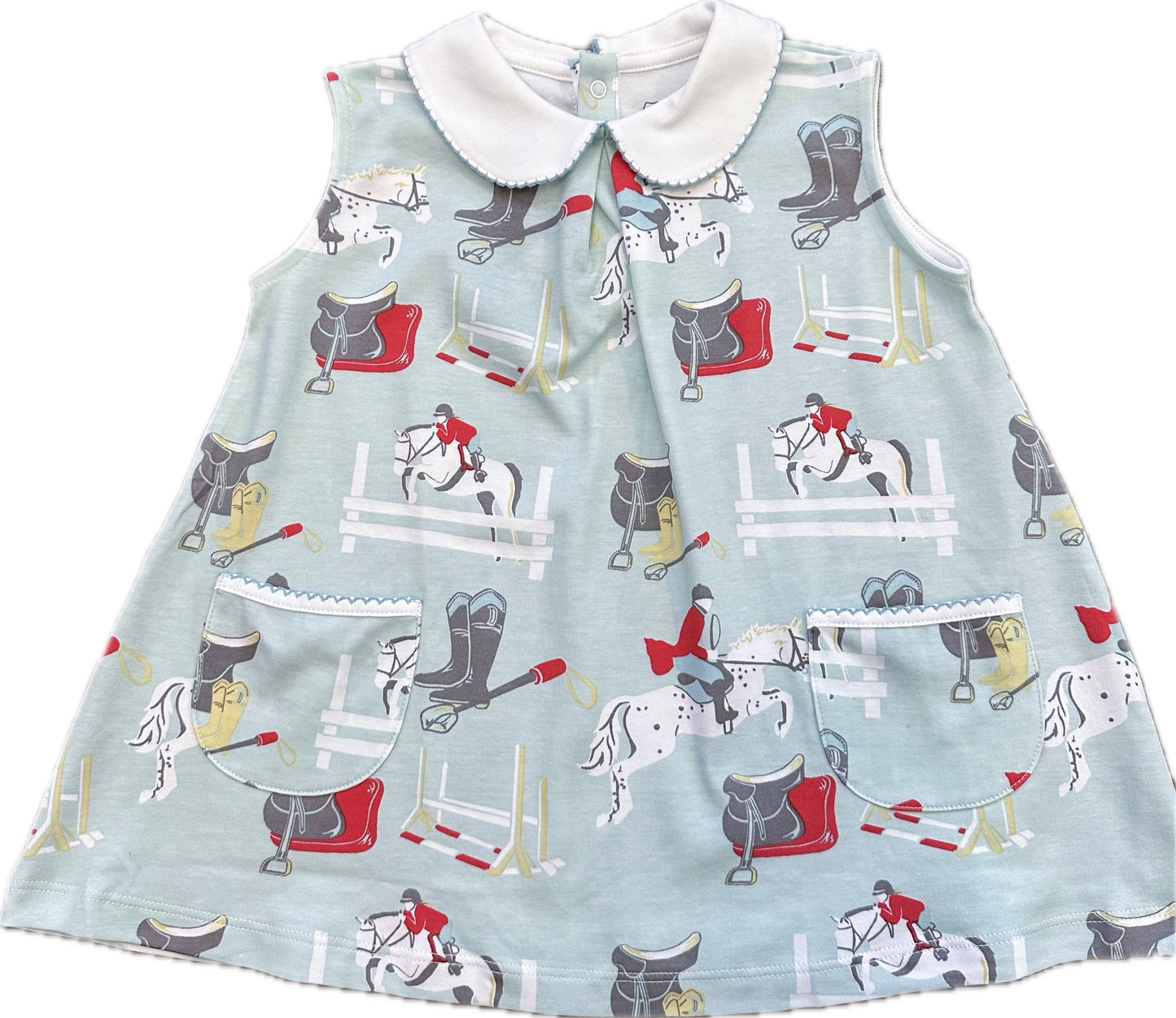 Equestrian Sleeveless Pocket Twirl Dress