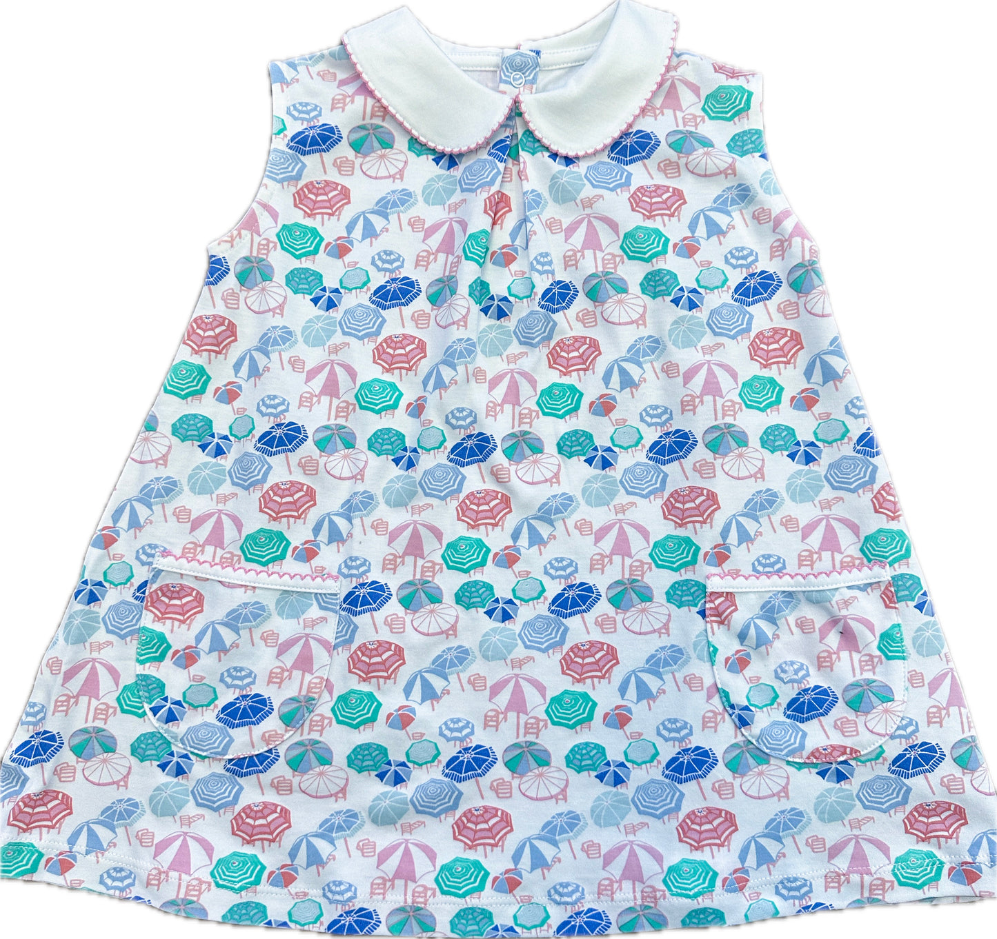 Beach Umbrella Sleeveless Pocket Twirl Dress