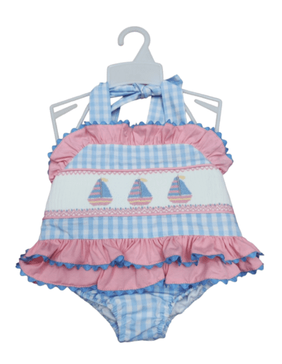 Sailboat Smocked Swimsuit