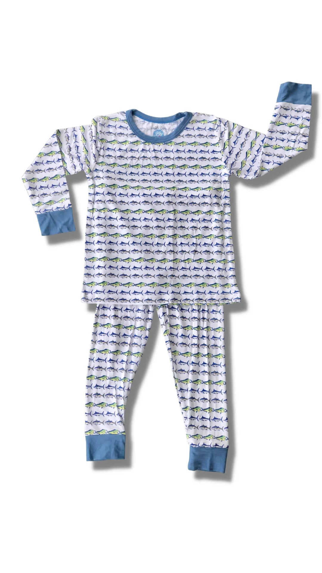 Tight Lines Blue Long Sleeve 2pc Set