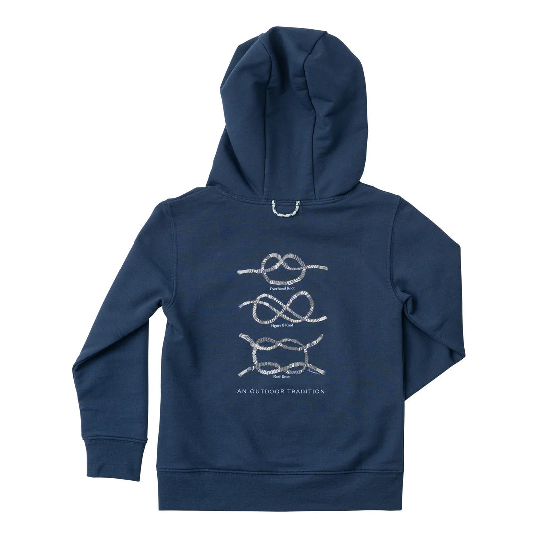 Spinnerbait Hooded Sweatshirt in Big Dipper Navy Blue With Nautical Knots