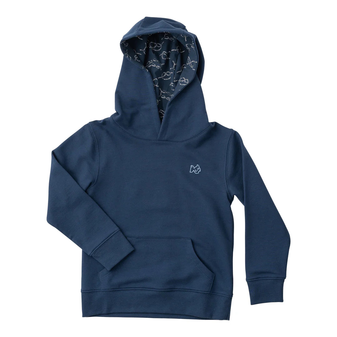 Spinnerbait Hooded Sweatshirt in Big Dipper Navy Blue With Nautical Knots