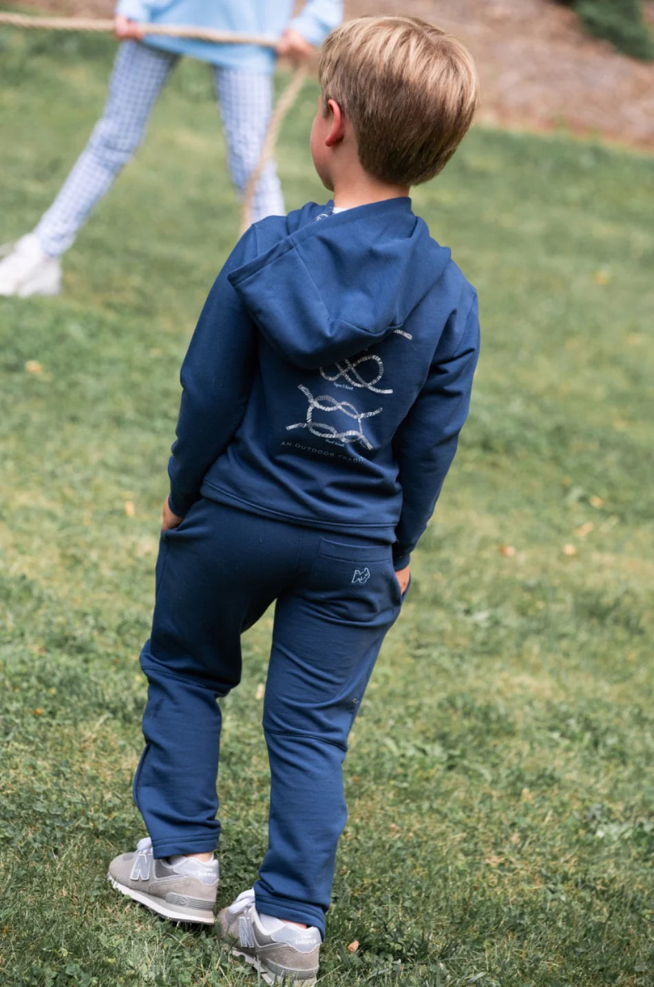 Spinnerbait Hooded Sweatshirt in Big Dipper Navy Blue With Nautical Knots