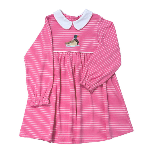 Pink Stripe Collard Mallard Dress