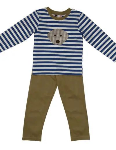 Puppy Applique Boys Pant Set