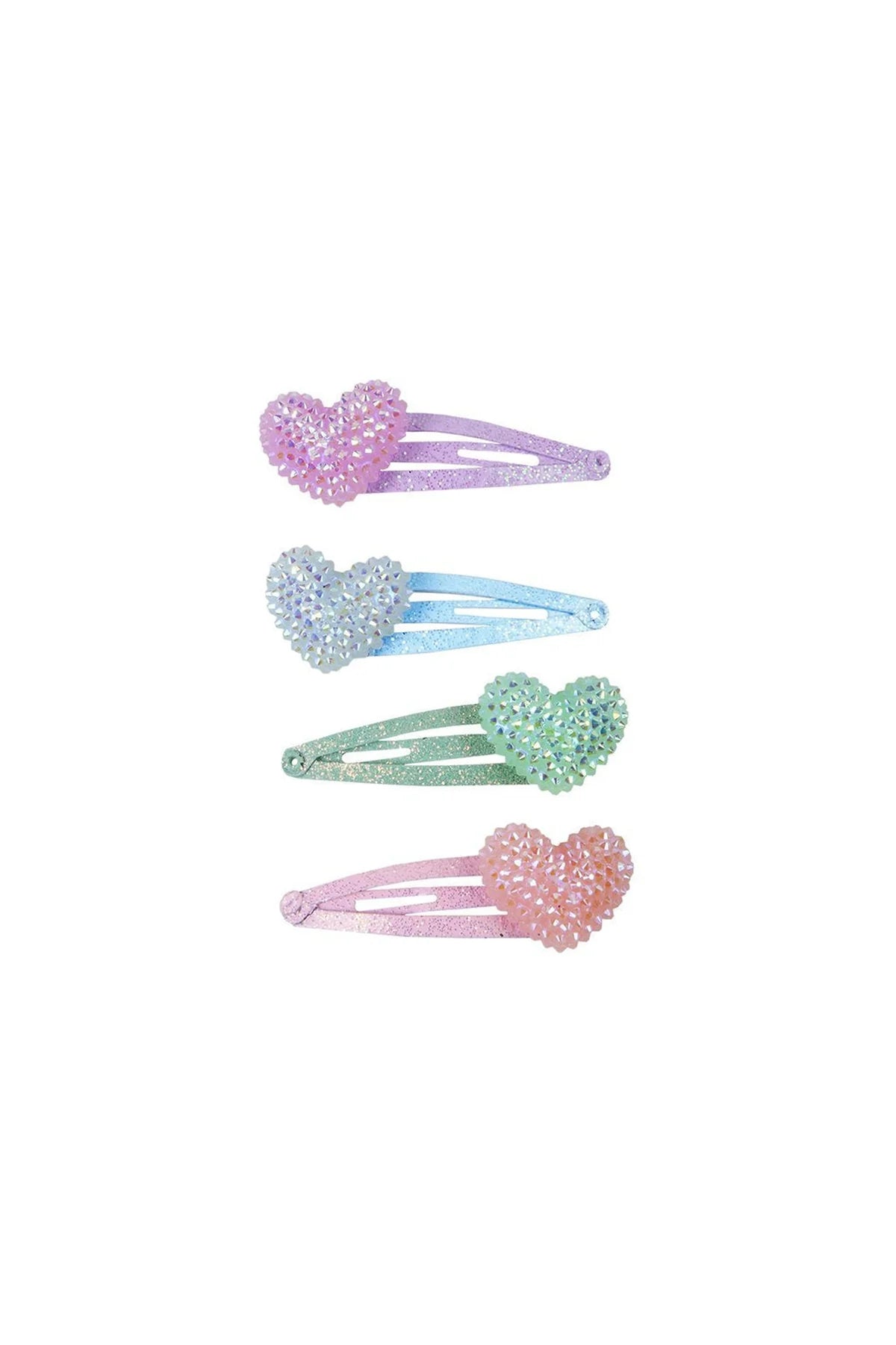 Sparkle Heart Bobble Hair Clip - 4 Clips