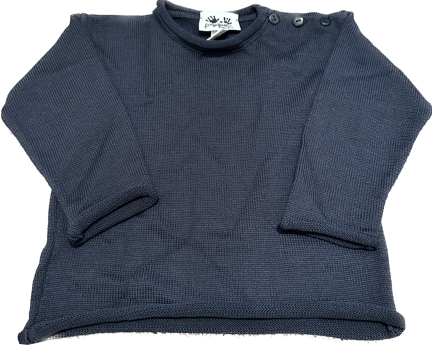 Navy Blue Roll Neck Sweater
