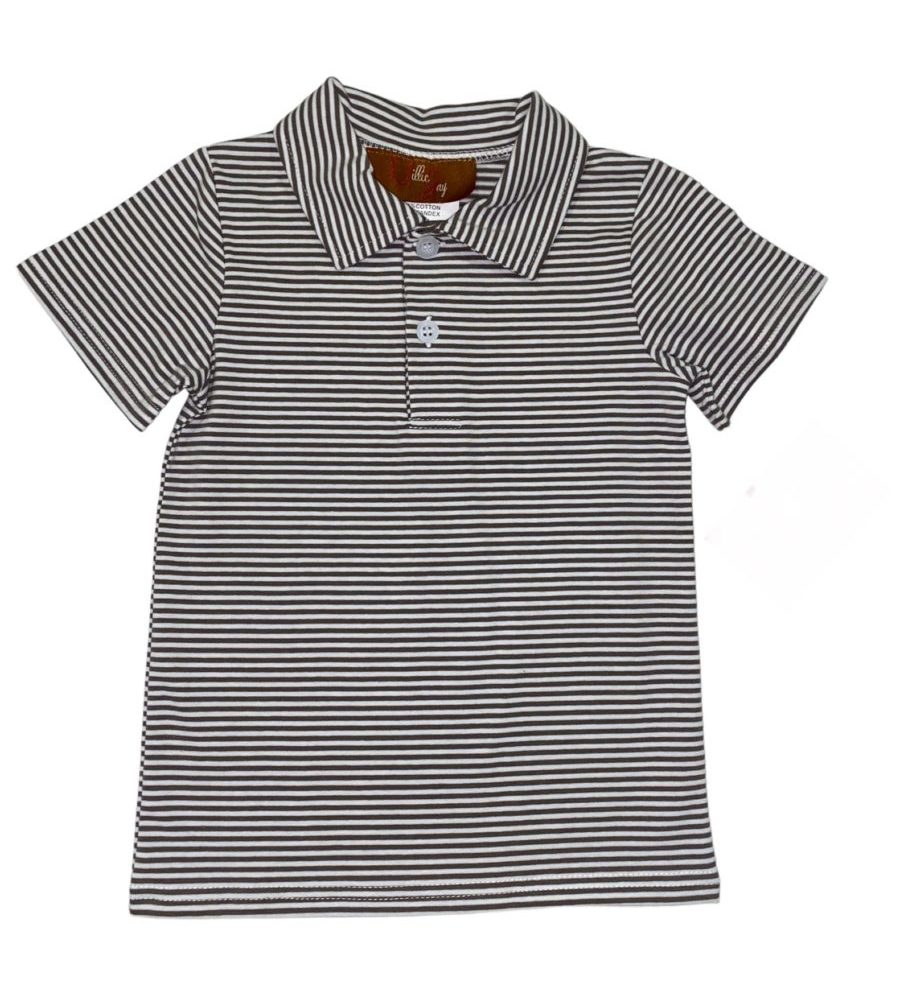 Brown & White Short Sleeve Polo