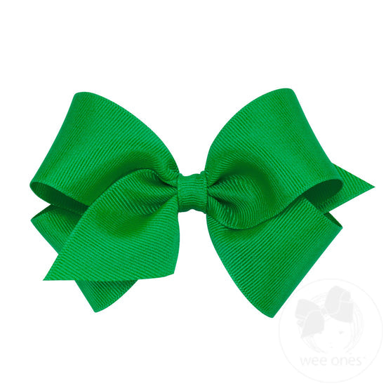 Wee Ones Small Classic Grosgrain Girls Hair Bow (Plain Wrap)