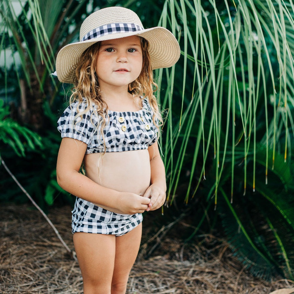 Black Gingham Retro Bikini