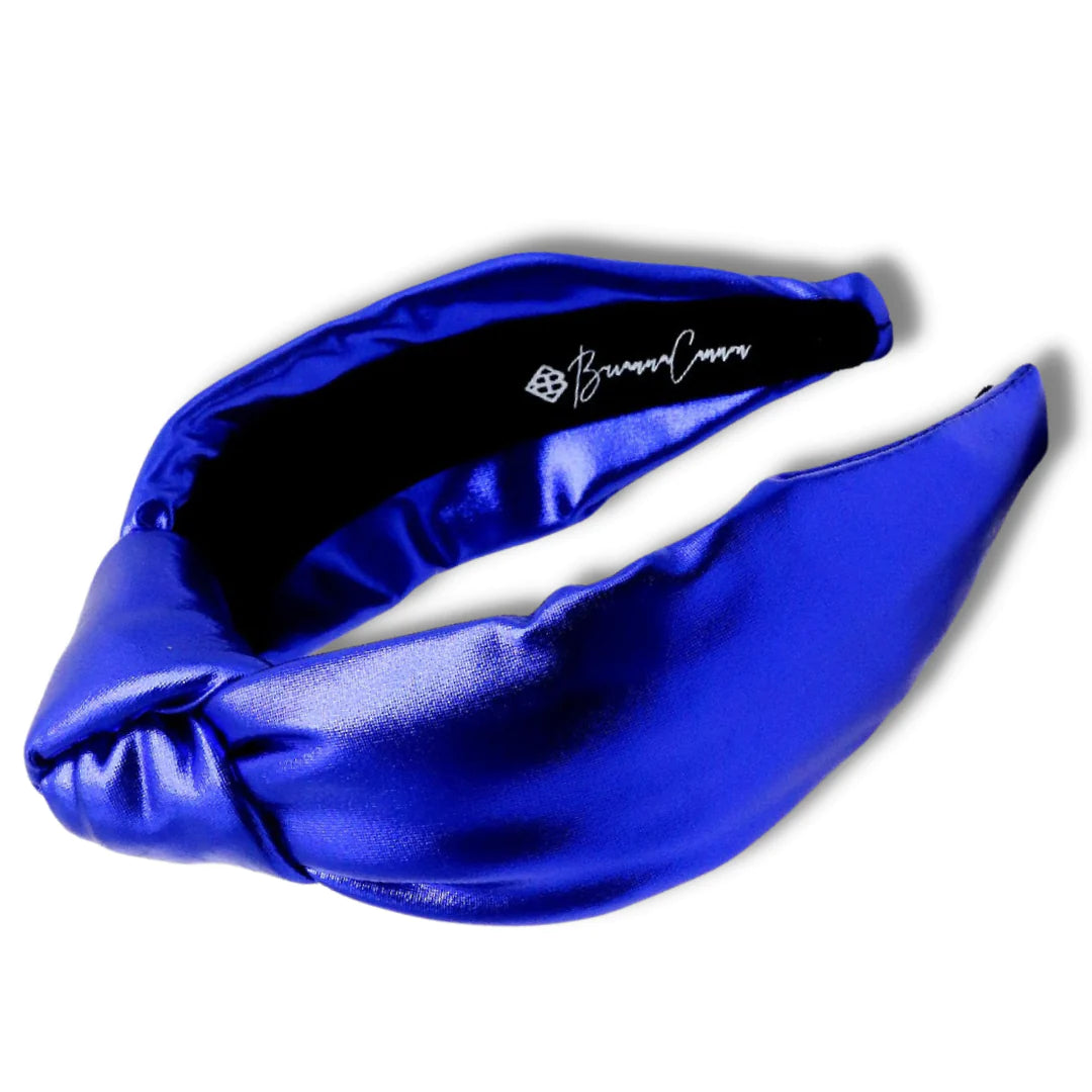 Brianna Cannon Blue Knotted Metallic Adult Headband