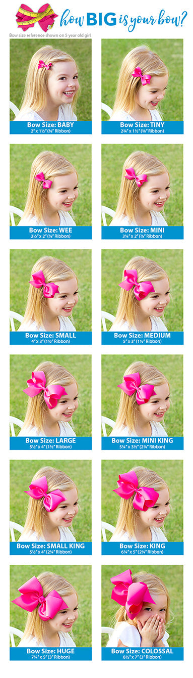 Wee Ones Small Classic Grosgrain Girls Hair Bow (Plain Wrap)