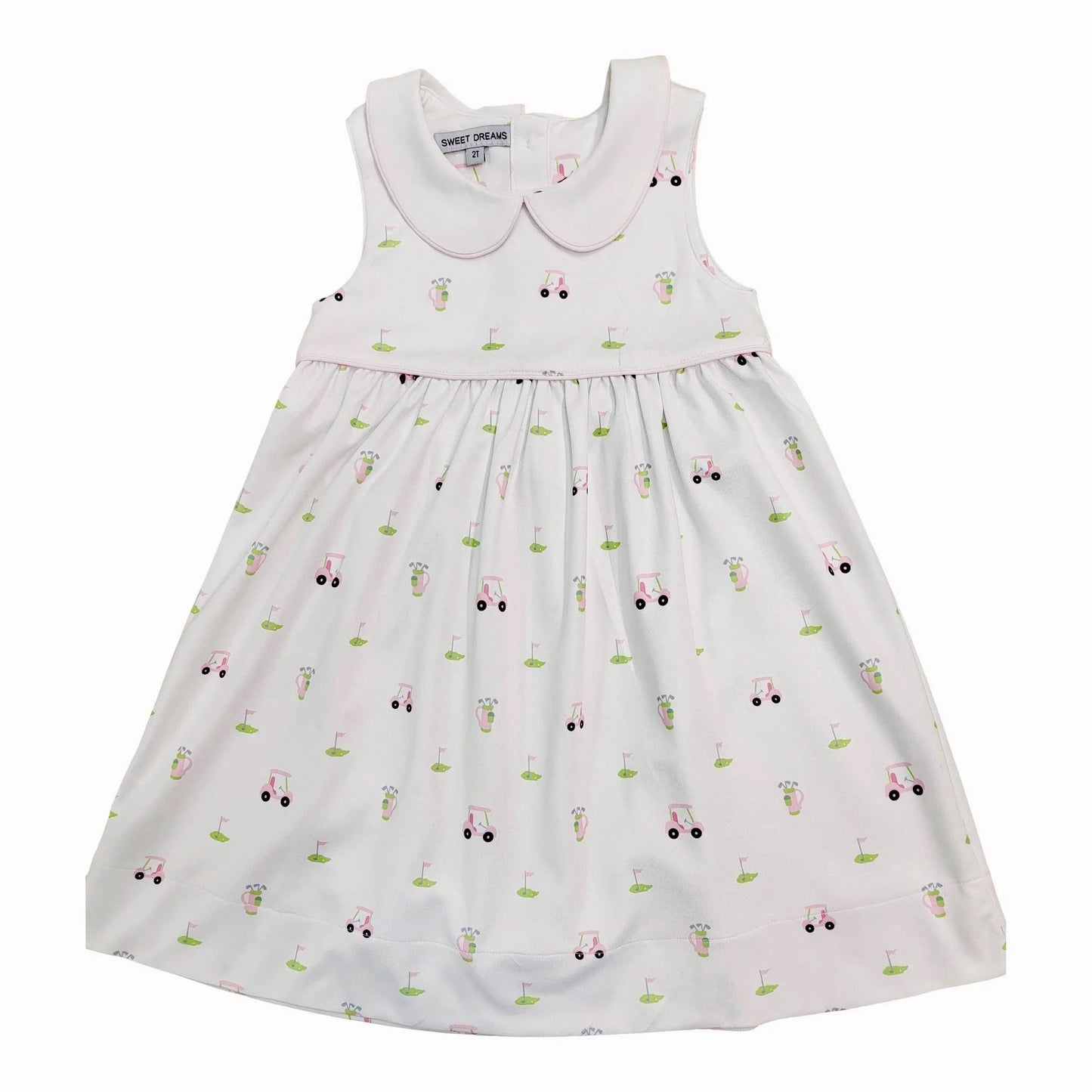 Pink Golf Course Print Dress