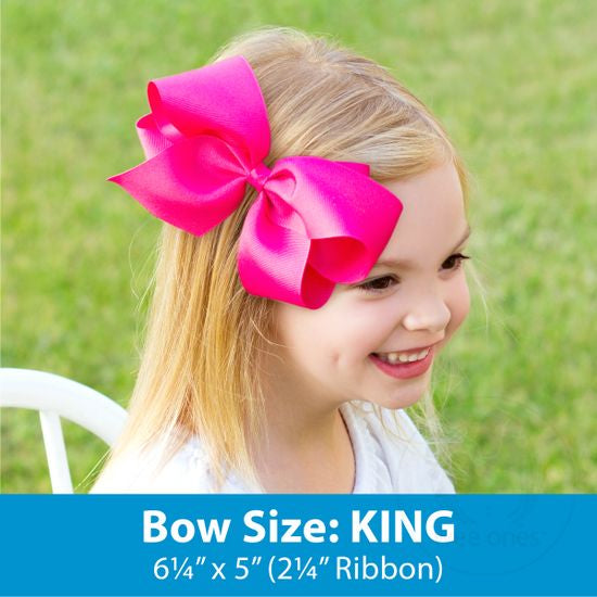 Wee One King Classic Grosgrain Girls Hair Bow (Plain Wrap)