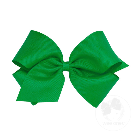 Wee One King Classic Grosgrain Girls Hair Bow (Plain Wrap)