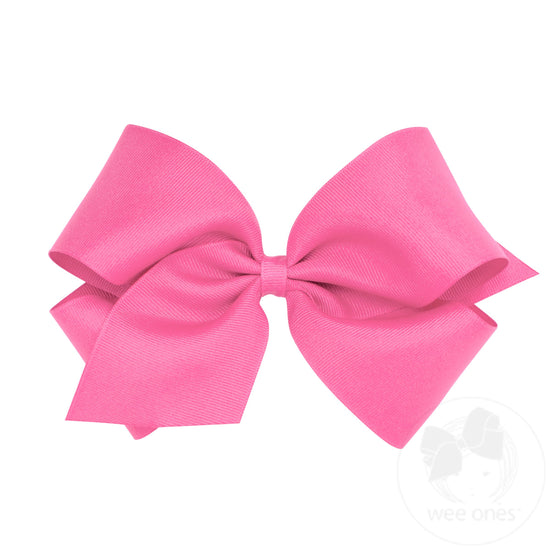 Wee One King Classic Grosgrain Girls Hair Bow (Plain Wrap)