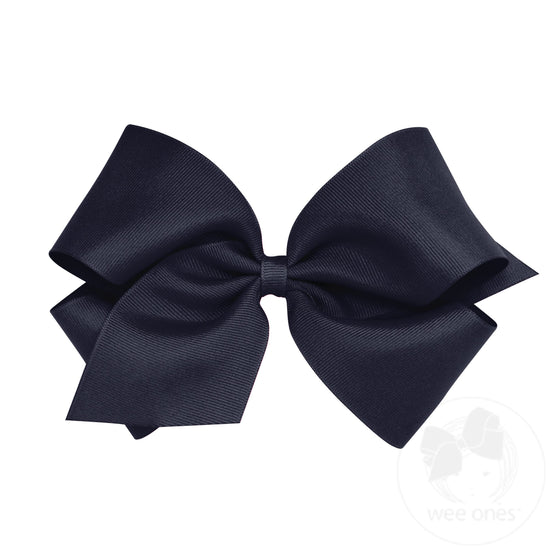 Wee One King Classic Grosgrain Girls Hair Bow (Plain Wrap)