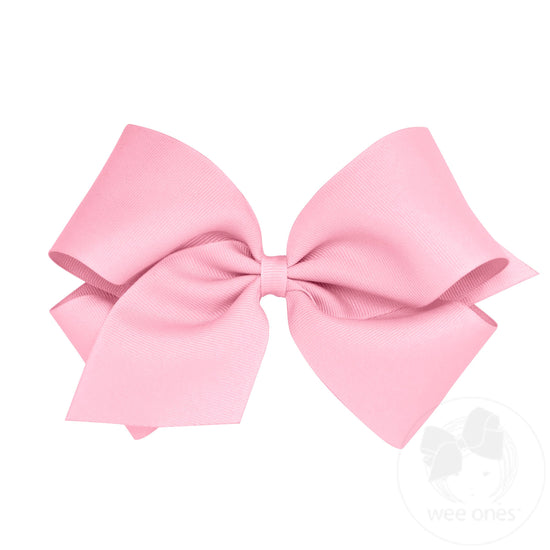 Wee One King Classic Grosgrain Girls Hair Bow (Plain Wrap)