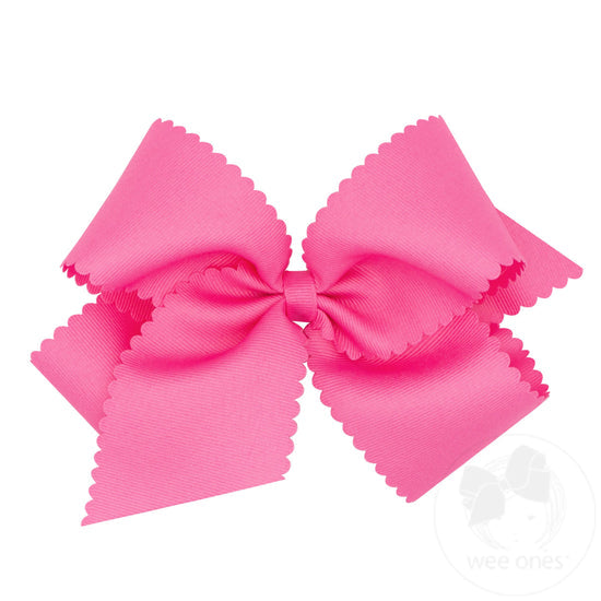 Wee Ones King Grosgrain Scalloped Edge Girls Hair Bow