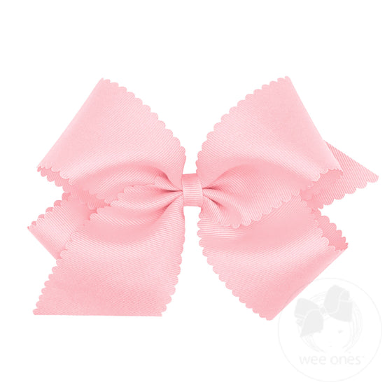 Wee Ones King Grosgrain Scalloped Edge Girls Hair Bow