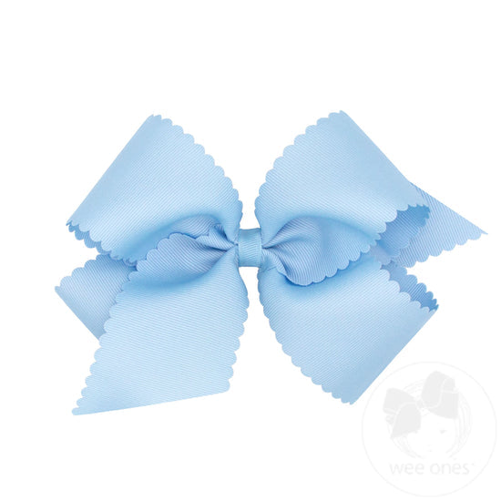 Wee Ones King Grosgrain Scalloped Edge Girls Hair Bow