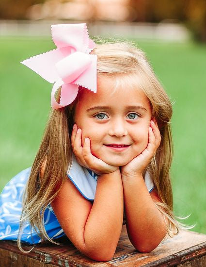 Wee Ones King Grosgrain Scalloped Edge Girls Hair Bow