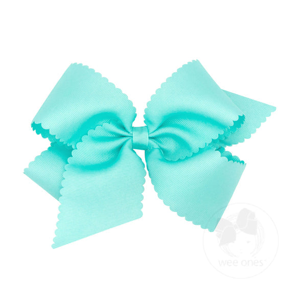Wee Ones King Grosgrain Scalloped Edge Girls Hair Bow