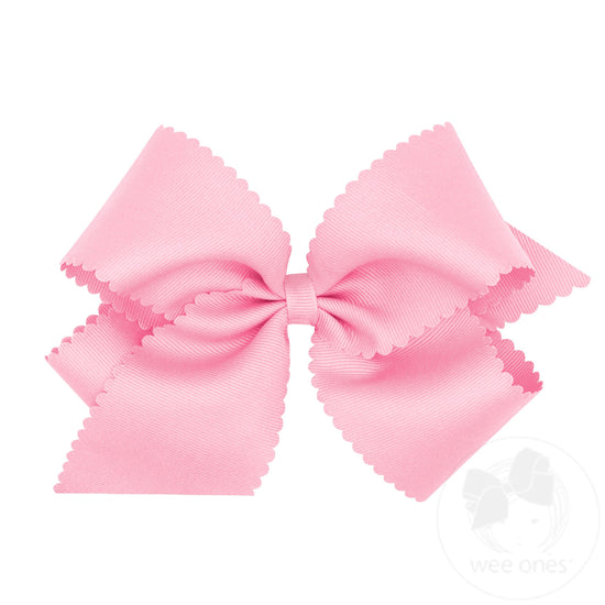 Wee Ones King Grosgrain Scalloped Edge Girls Hair Bow