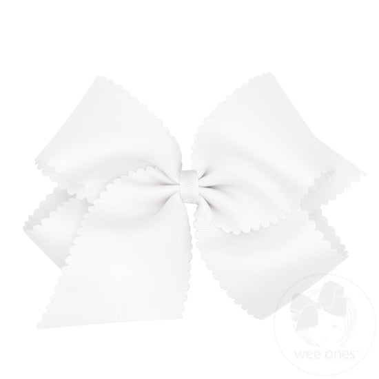 Wee Ones King Grosgrain Scalloped Edge Girls Hair Bow