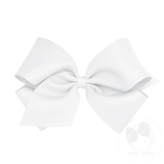 Wee One King Classic Grosgrain Girls Hair Bow (Plain Wrap)