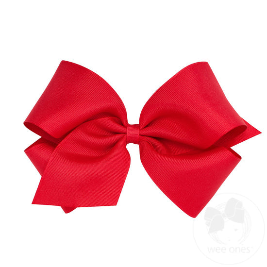Wee One King Classic Grosgrain Girls Hair Bow (Plain Wrap)