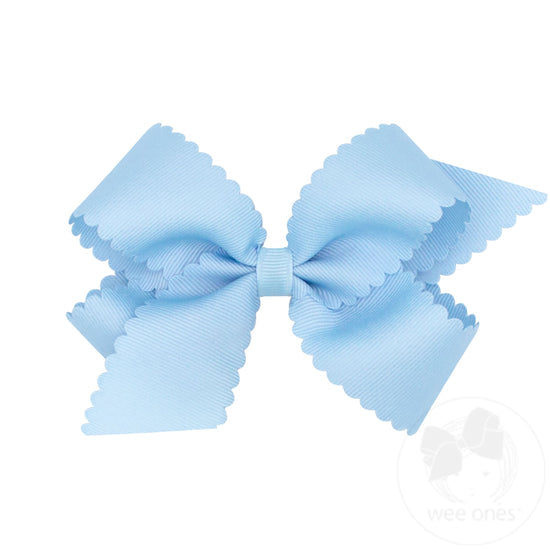 Wee Ones Medium Grosgrain Scalloped Edge Girls Hair Bow