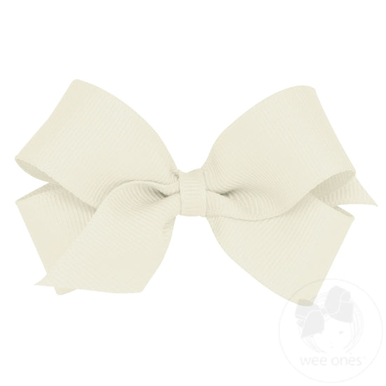 Wee Ones Mini Classic Grosgrain Girls Hair Bow (Plain Wrap)