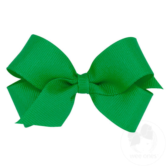 Wee Ones Mini Classic Grosgrain Girls Hair Bow (Plain Wrap)