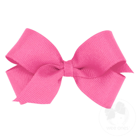 Wee Ones Mini Classic Grosgrain Girls Hair Bow (Plain Wrap)