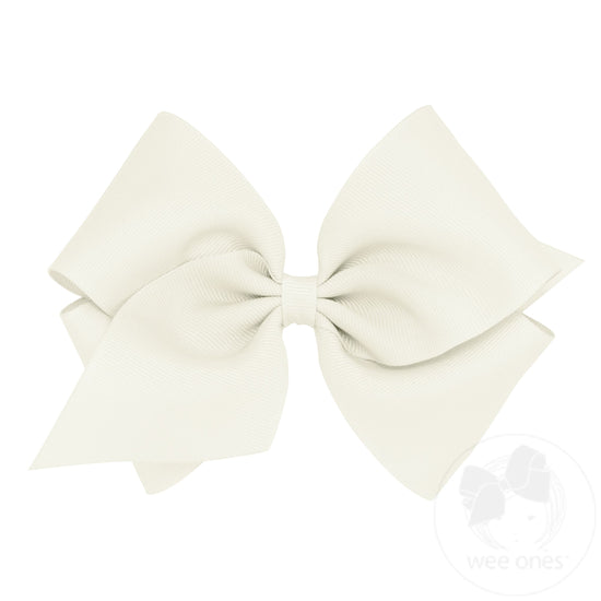 Wee Ones Mini King Classic Grosgrain Girls Hair Bow (Plain Wrap)
