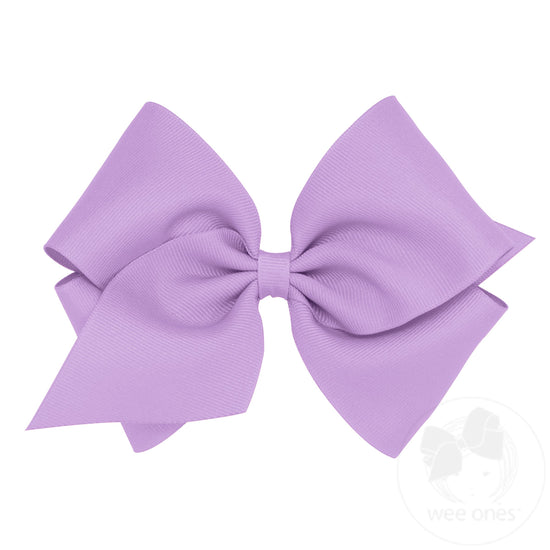 Wee Ones Mini King Classic Grosgrain Girls Hair Bow (Plain Wrap)