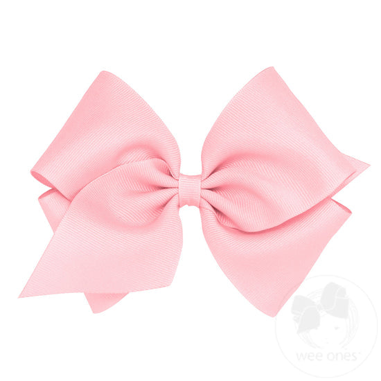 Wee Ones Mini King Classic Grosgrain Girls Hair Bow (Plain Wrap)