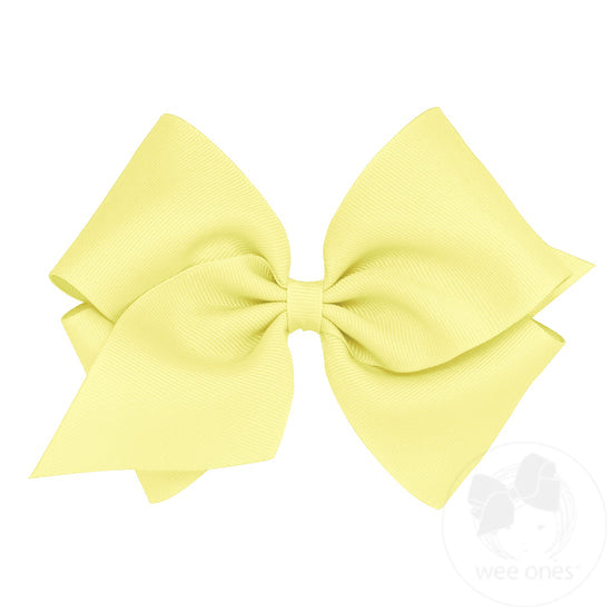 Wee Ones Mini King Classic Grosgrain Girls Hair Bow (Plain Wrap)