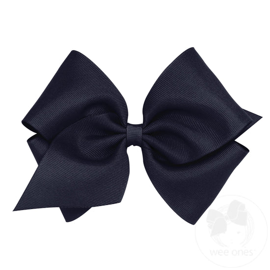 Wee Ones Mini King Classic Grosgrain Girls Hair Bow (Plain Wrap)