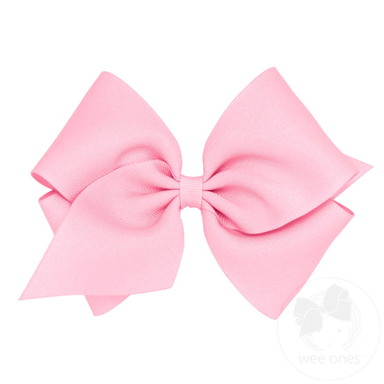 Wee Ones Mini King Classic Grosgrain Girls Hair Bow (Plain Wrap)