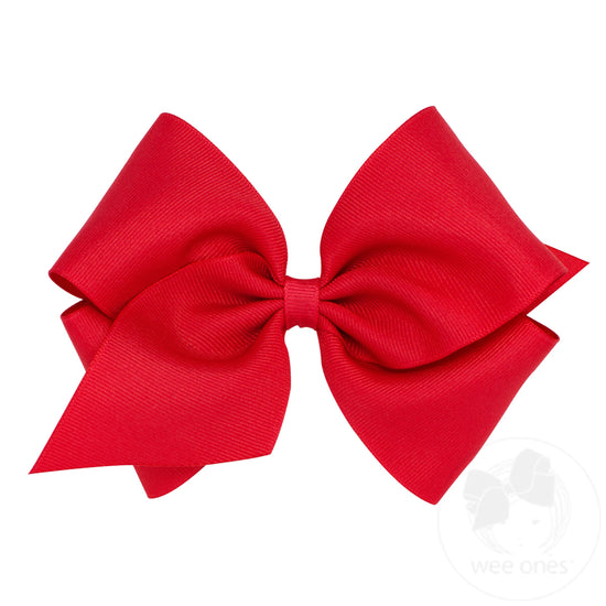 Wee Ones Mini King Classic Grosgrain Girls Hair Bow (Plain Wrap)